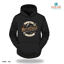 Motorcu Model Slimfit Kapüşönlu Hoodie Erkek kadın Sweatshirt