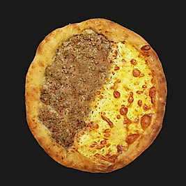 İkisi Bir Arada Yuvarlak Pide (Kıyma-Kaşar)