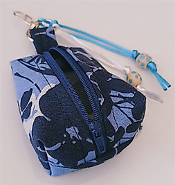 Çiçek Mavi Mini Cüzdan & Anahtarlık