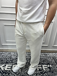 Püskül Paça Baggy Eşofman Beyaz - Kps