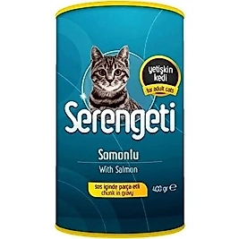 Serengeti Somonlu Yetişkin Kedi Yaş Maması 400 gr