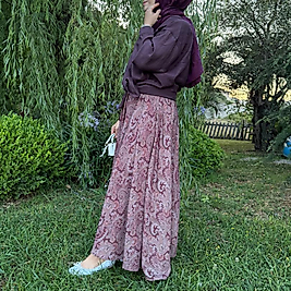 Şal desen etek (bordo)