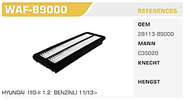 HAVA FİLTRESİ HYUNDAI  İ10-II 1.2  BENZİNLİ 11/13>