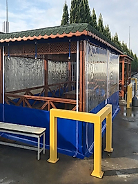 500cmx270cm Ortası Şeffaf Kenarları Branda Kış Bahçesi Perdesi Şeffaf Kapama