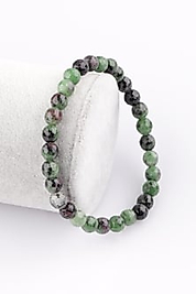 Anyolit Doğal Taş Bileklik 6 mm Fasetli Küre