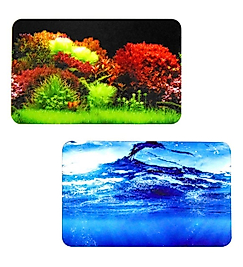 Naturel Color Akvaryum Arka Fon Manzara Çift Taraflı Okyanus Bitki 3 Boyutlu 40 Cm 1 Metre