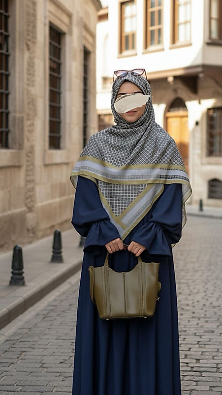 Monogram Desen Büyük Boy Soft Eşarp