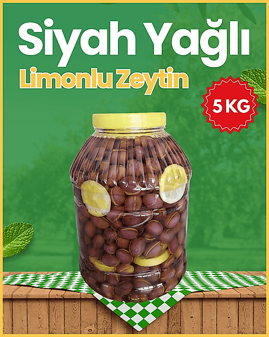 Siyah yağlı Limonlu Zeytin 5000 gr