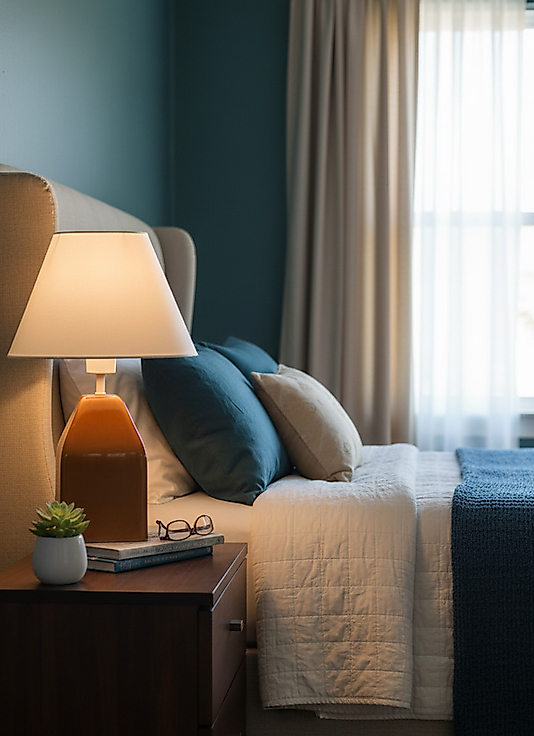 Dekoratif Seramik Konik  Kızıl Kahve Abajur  AB035