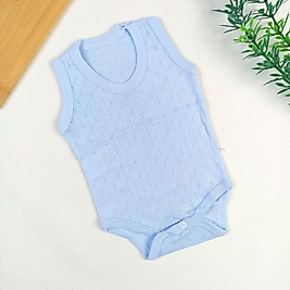 Delikli Kumaş Askılı Badi - Mavi