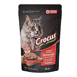 Crocus Tahılsız Kedi Somonlu Pouch Jöleli Yaş Mama 85 Gr