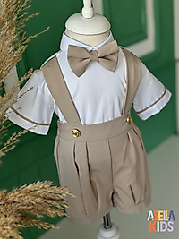 Erkek Çocuk Bej Salopet Takım