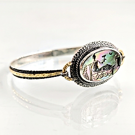 DİONYSOS'UN SOFRASI ŞARAP KADEHLİ İNTAGLİO SEDEF BİLEKLİK