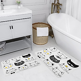 Rovigo Home Dijital Baskı Yıkanabilir Kaymaz 2 li Banyo Takımı