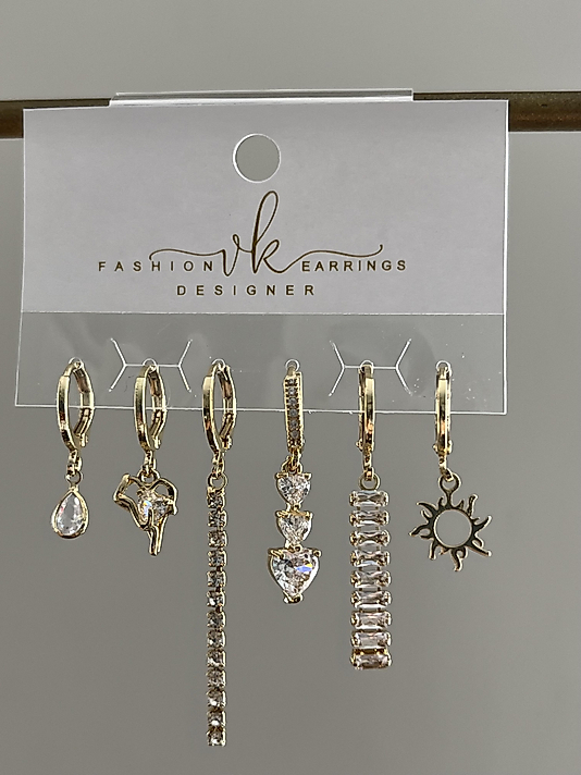 Gold 6’lı Güneş Küpe( ÇELİK DEĞİLDİR)