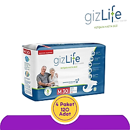 GizLife Belbantlı Yetişkin Hasta Bezi Orta (M) 120 Adet