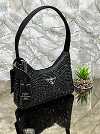 PRADA WİTH CRYSTALS MİNİ BAG / Siyah