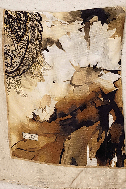 FLOOR İPEK ŞAL İTALYAN DİKİŞİ DESEN-1