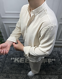 Keten Gömlek - Bej