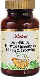 Balen (V5) Arı Sütü & Kırmızı Ginseng & Polen & Propolis Tablet Takviye Edici Gıda