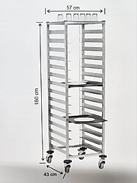 Paslanmaz Tepsi Arabası İnox 304 15 Tepsi Kapasiteli