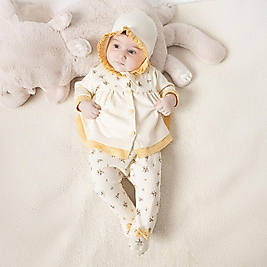 Kız Bebek 5'li Hastane Çıkış Seti Sarı