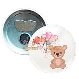 Kız Erkek Çocuk Baby Shower Metal Resimli İğneli Buton Rozet Magnet Anahtarlık Açacak Çanta Rozetleri M20