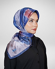 Dijital Kristal Eşarp Pastel Mermer Desenli