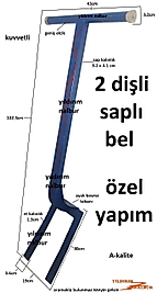 SAPLI 2Lİ BEL KARADENİZ BEL ÇAPA TOPRAK BELLEME 2 DİŞ DEPLİ BEL TUTAMAKLI TARLA HAVALANDIRMA BELİ
