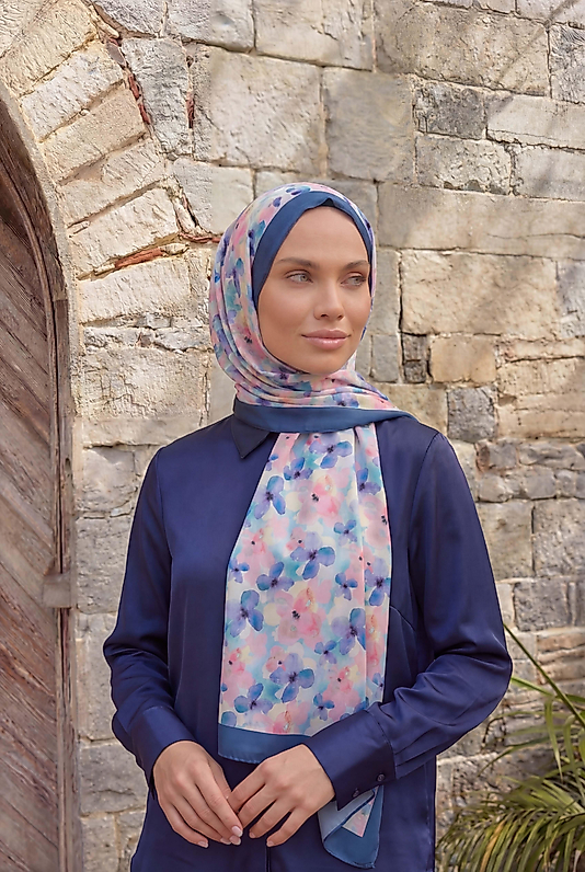 ALFA SİLK ŞAL PASTEL ÇİÇEK DESEN-2