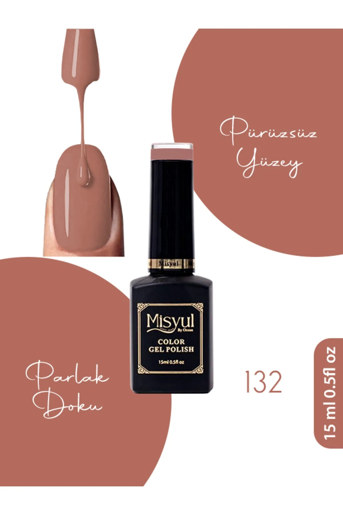 Misyul Kalıcı Oje 132,UV Led Kalıcı Oje Nail Art 15ml