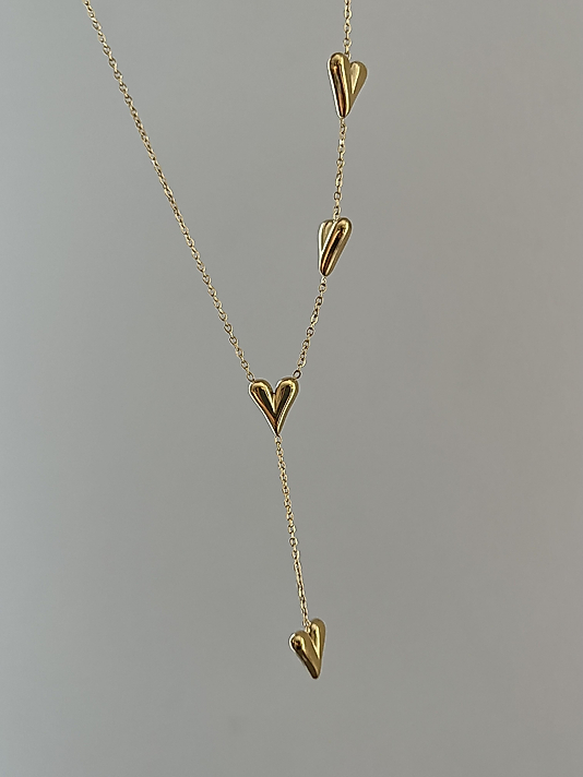 Çelik Sallantılı Kalp Y Kolye