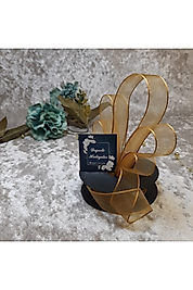 2,5 Cm Şifon Gold Kurdale 20 Mt. Teker Kurdele
