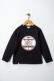 Yetişkin Uzun Kollu Bisiklet Yaka "Talha Bin Ubeydullah"  Baskılı Tişört Mevsimlik Pamuklu