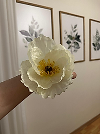 Krem Rengi Büyük Çiçek Aksesuar