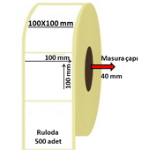 100X100 MM TERMAL ETİKET 500 SARIM