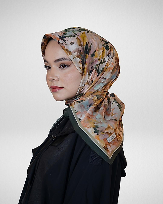 Spring Eşarp Pastel Çiçek Desenli