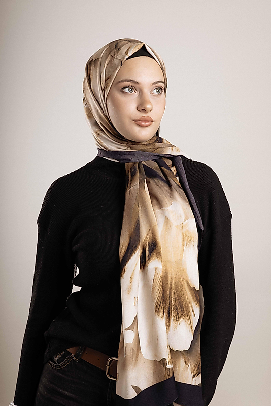 FLOOR İPEK ŞAL İTALYAN DİKİŞİ DESEN-3