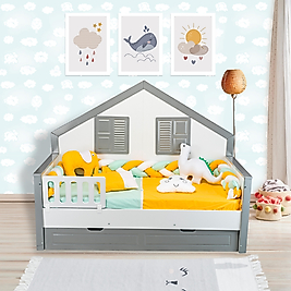 TUGU HOME&BABY ÖRGÜLÜ MONTESSORİ PAMUKLU 8 PARÇA 90x190 cm MONTESSORİ YATAK,TEK KİŞİLİK MONTESSORİ UYKU SETİ