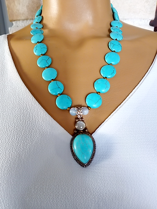 TURKUAZ  AYTAŞI KOLYE