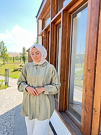 Suzane Nakışlı Taşlı Londra Gömlek Çağla Yeşili