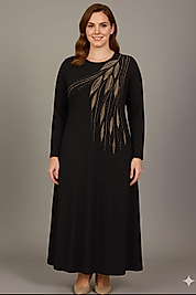 elbise desenli siyah