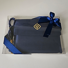 Lacivert İpek Keseli Set