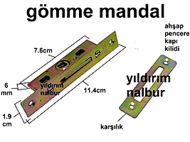 GÖMME MANDAL KİLİT AHŞAP KAPI AHŞAP PENCERE KİLİDİ MANDALI ESKİLERDEN