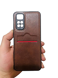 Redmi Note 11 Pro - Note 12 Pro 4G Kartlıklı Deri Telefon Kılıfı Kahverengi