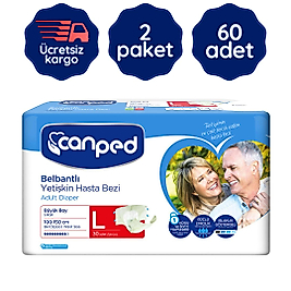 Canped Politilien Belbantlı Hasta Bezi Büyük(L) 30'lu 60 Adet