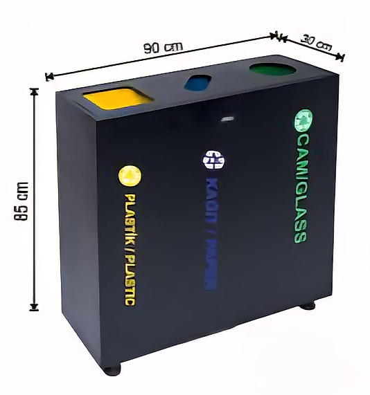 GERİ DÖNÜŞÜM GRUBU 3'LÜ BOYALI İÇ KOVALI (ÖZEL KAPAKLI) ( KDV DAHİL )