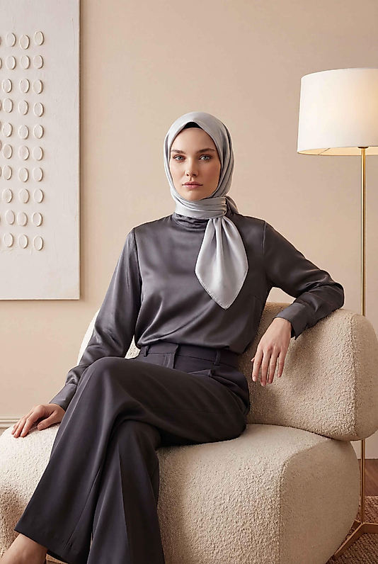 Düz Kristal Kumaş Eşarp - Kaymaz, Şık, Tok Duran | Günlük & Abiye Uyumlu