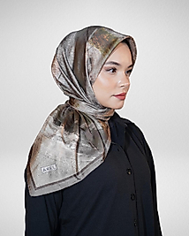 Dijital Kristal Eşarp Pastel Mermer Desenli