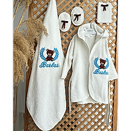 Asellakids Nakışlı Bornoz Seti